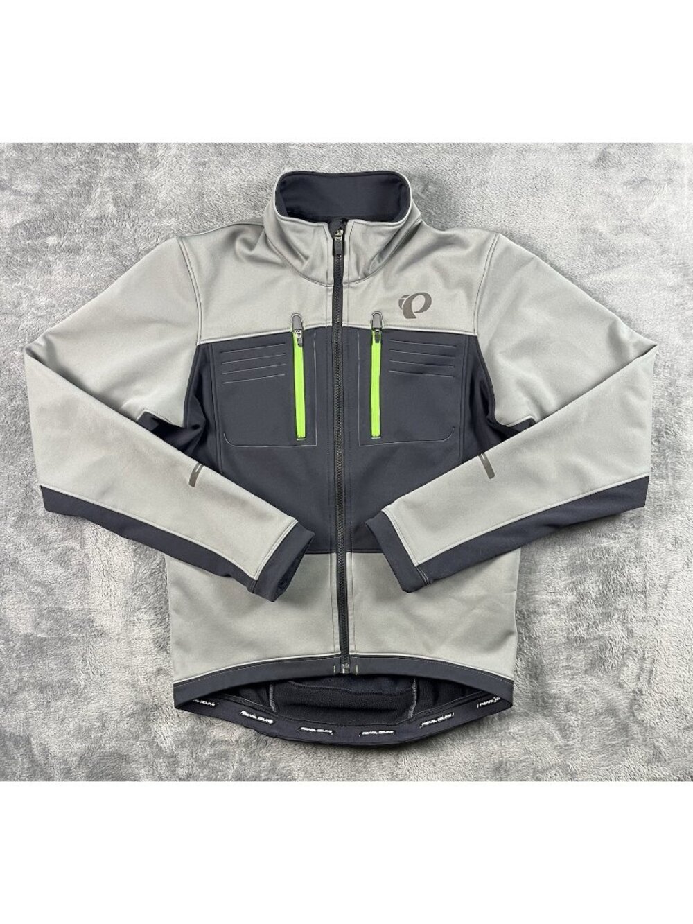 Pearl Izumi Men's Full Zip Cycling Jacket Size M Gray Black Pockets